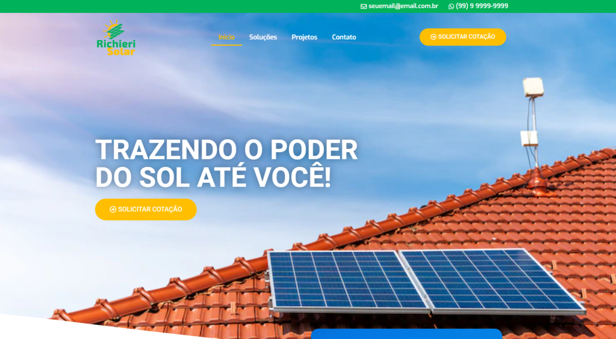 Site Para Empresa De Energia Solar em WordPress