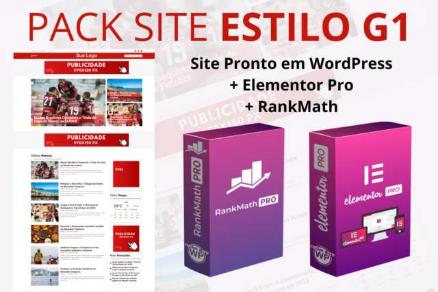 Pack Site Estilo G1 em WordPress + Elementor Pro +Rank Math SEO Pro
