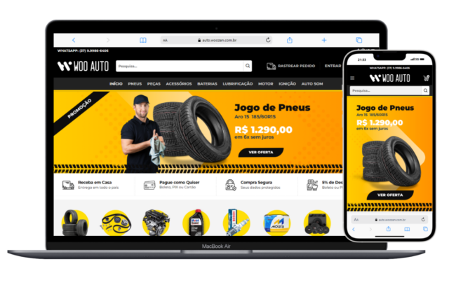 Loja Virtual para Loja de Auto Peças para Veículos em WordPress com WooCommerce