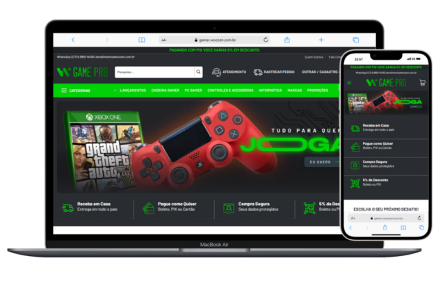 Loja Virtual para E-commerce de Games e Acessórios em WordPress com WooCommerce